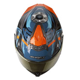 Casco Shaft Pro 609 Venom Madness Azul Oscuro Negro Visor Iridium Rojo